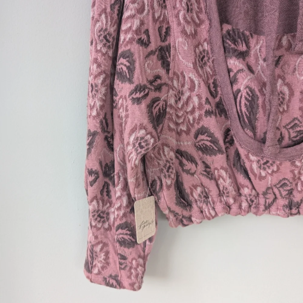 NWT Free People Jaquard Dusty Rose Floral Print Open Back Top - Picture 16 of 16